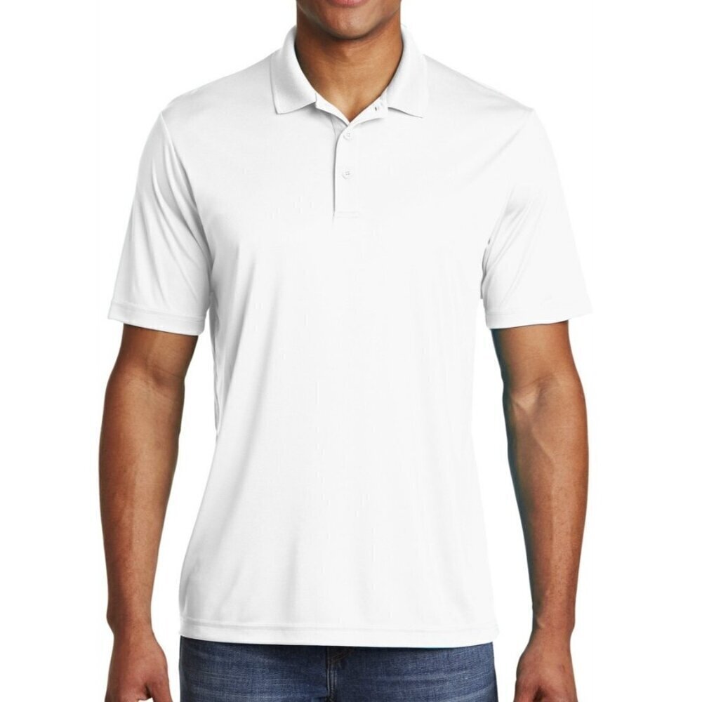 NWOT Lands' End Men's M White Mesh Polo Shirt  100% Polyester Short Sleeve